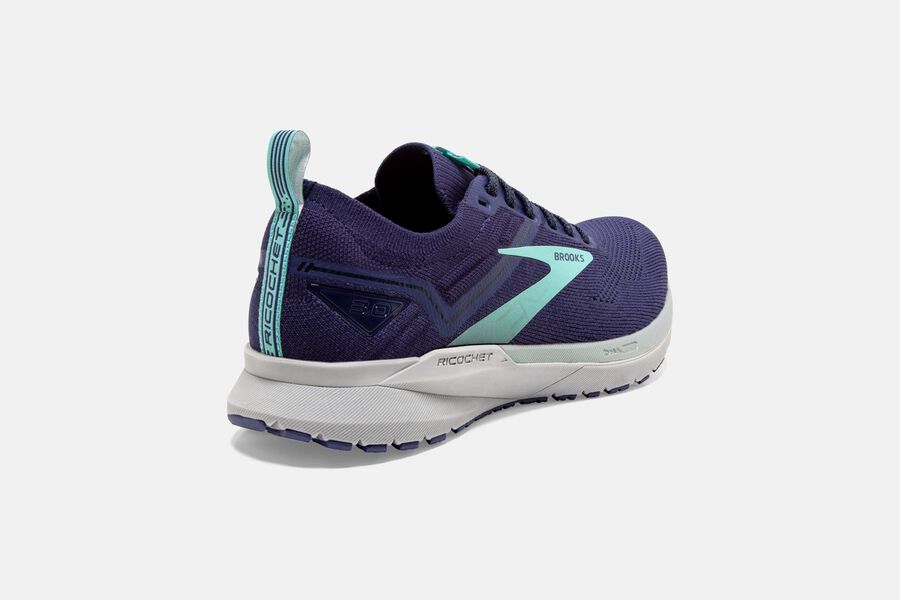 Ricochet 3 Road Brooks Running Shoes NZ Womens - Purple/Turquoise - PLQCBD-209